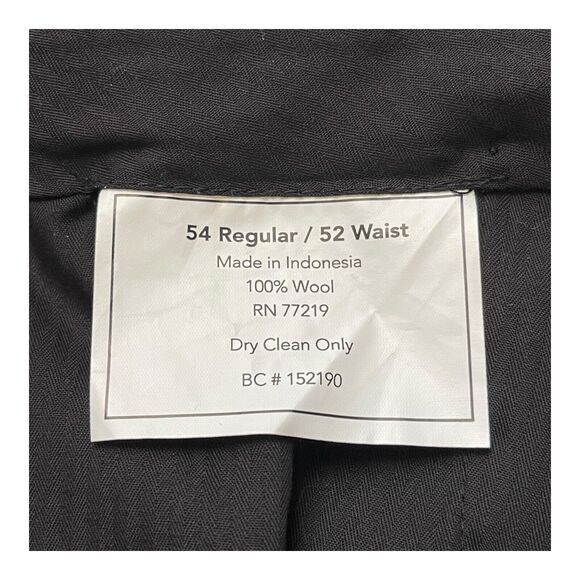 Joseph & Feiss Men’s 100% Wool Navy Blue Dress Pants Size 52R Flat Front - Picture 9 of 15